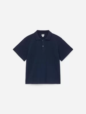 Hauts | Chemises-ARKET Polo en jersey piqué Bleu foncé