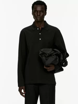 Chemises-ARKET Polo en jersey piqué Noir