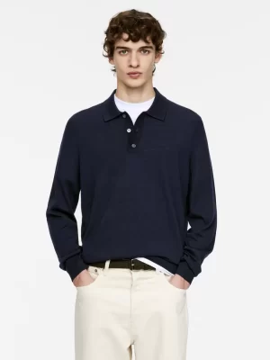 Polos | Maille-ARKET Polo en laine mérinos Bleu foncé