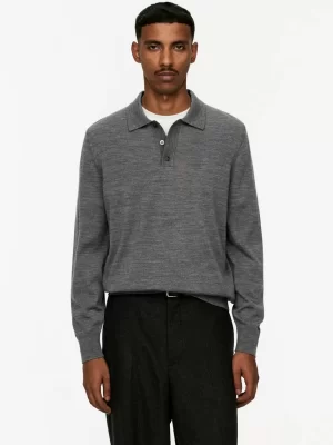 Maille | Polos-ARKET Polo en laine mérinos Gris chiné