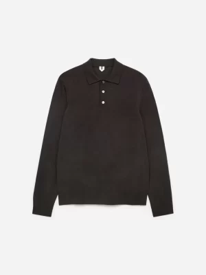 Polos | Maille-ARKET Polo en laine mérinos Marron foncé