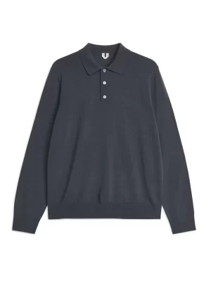 Polos | Maille-ARKET Polo en laine mérinos Gris foncé