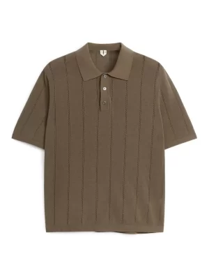 Polos | Maille-ARKET Polo en maille pointelle Taupe