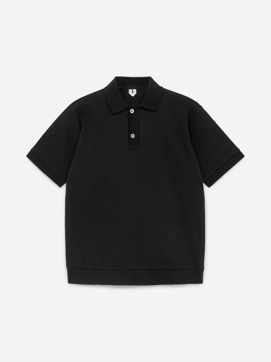 T-Shirts-ARKET Polo texturé Noir
