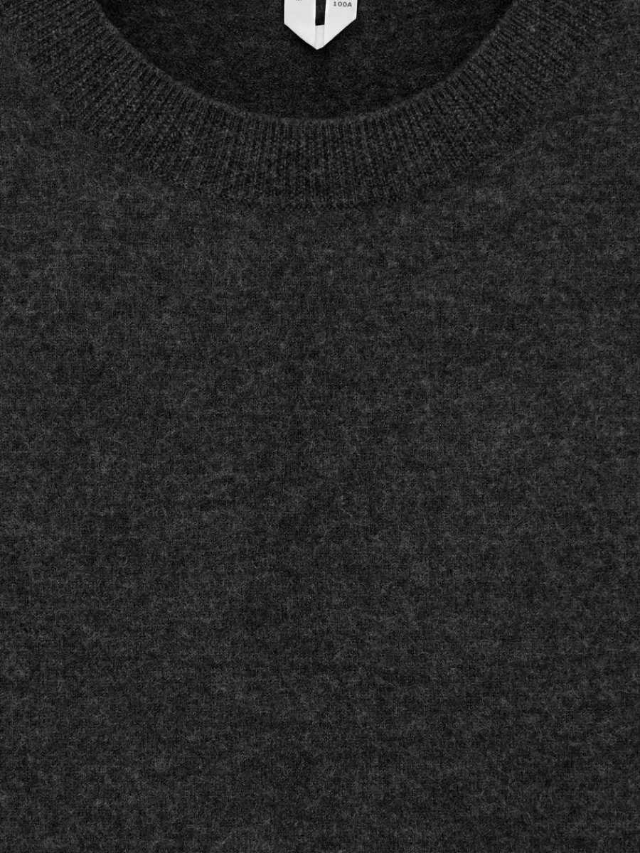 Maille-ARKET Pull à col rond en laine bouillie Gris foncé