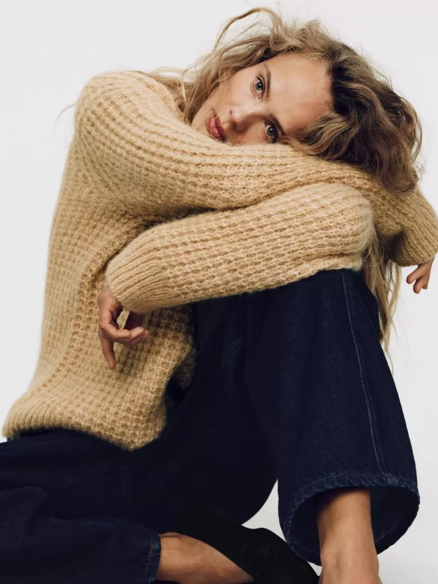 Mailles Et Cardigans-ARKET Pull décontracté en laine et alpaga Beige