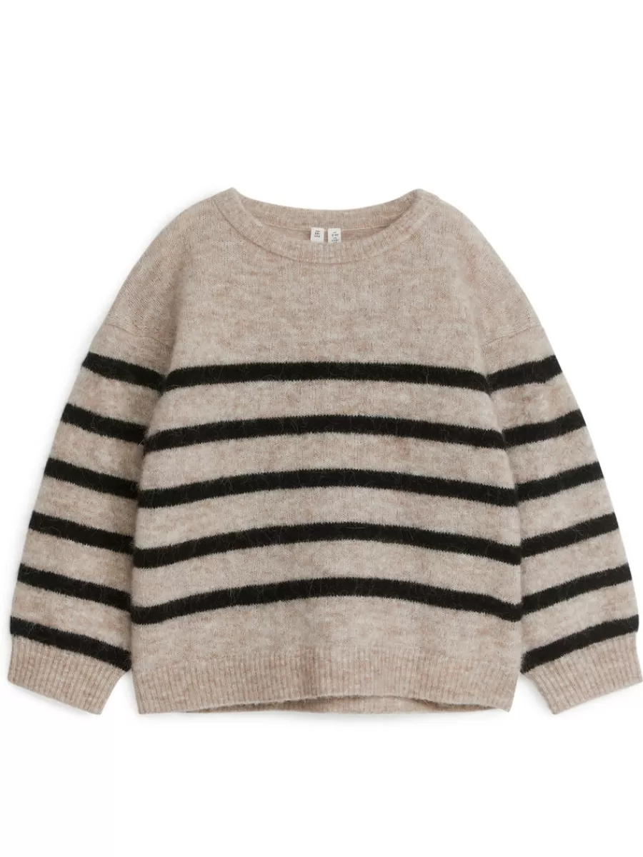 Maille-ARKET Pull décontracté en mélange de laine et d'alpaga Beige/Noir