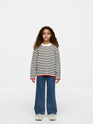 Maille | Maille-ARKET Pull en coton en maille côtelée Écru/Bleu/Rouge