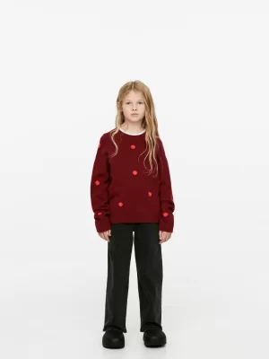 Maille | Maille-ARKET Pull en laine Bordeaux/Points rouges