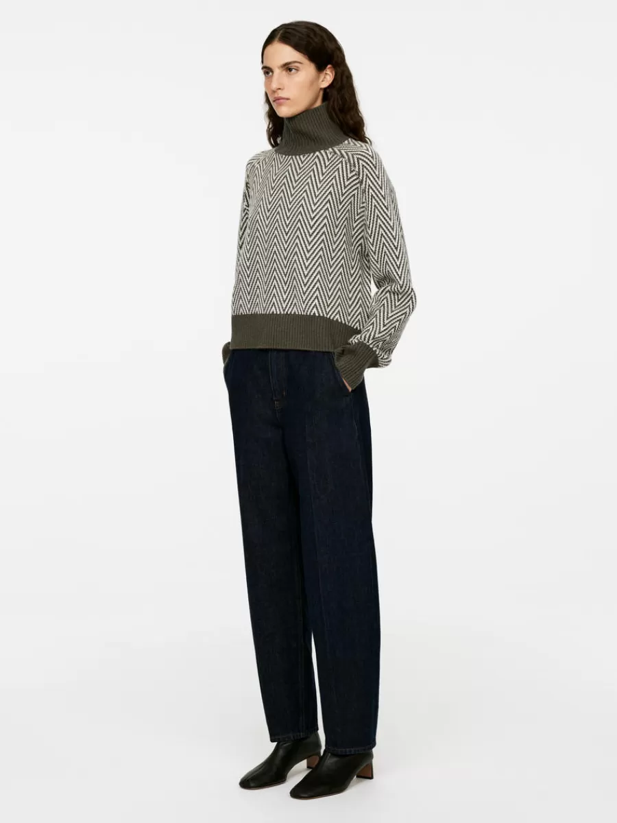 Mailles Et Cardigans-ARKET Pull en laine en maille jacquard Vert kaki