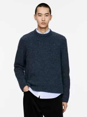 Maille-ARKET Pull en laine et alpaga Bleu foncé
