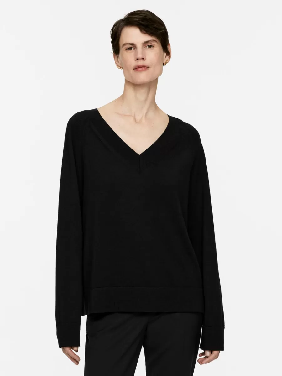 Mailles Et Cardigans-ARKET Pull en laine mérinos avec col en V Noir