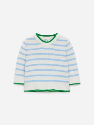 Hauts Et Sweats | Maille-ARKET Pull en maille côtelée pour nouveau-nés Bleu/Écru/Vert