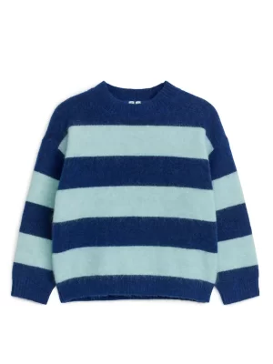 Maille-ARKET Pull en mélange de laine et d'alpaga Bleu/Vert menthe