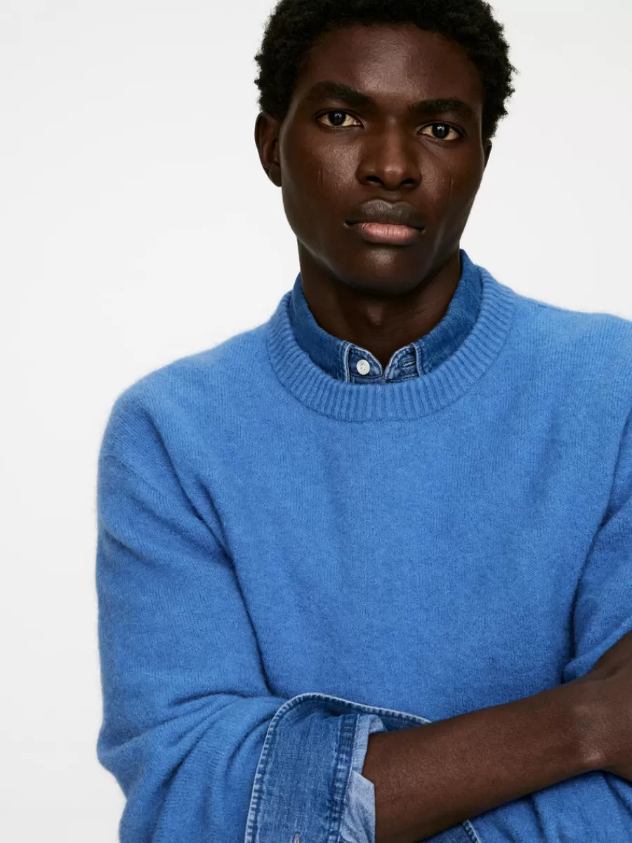Maille-ARKET Pull en mélange de laine et d'alpaga Bleu vif
