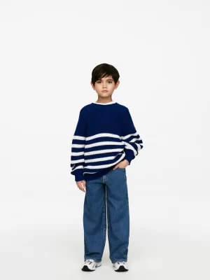 Maille | Maille-ARKET Pull épais en maille Bleu/Blanc