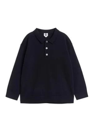 Maille | Maille-ARKET Pull polo en laine Bleu foncé