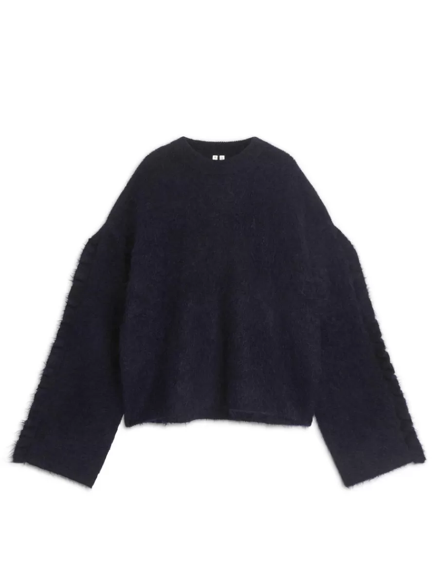 Mailles Et Cardigans-ARKET Pull volanté en mélange de mohair et de laine Bleu foncé