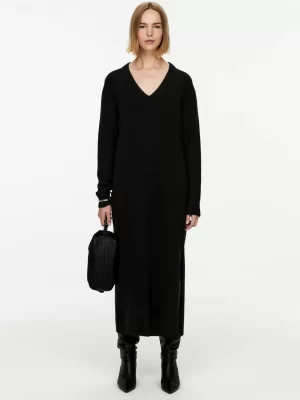 Robes | Mailles Et Cardigans-ARKET Robe en laine à col en V Noir