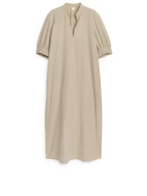 Robes-ARKET Robe longue à manches bouffantes Beige