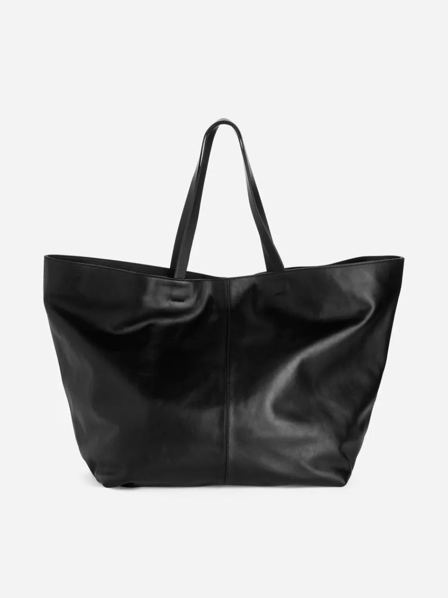 Tous Les Sacs-ARKET Sac fourre-tout en cuir Noir