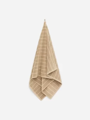 Tous Les Textiles | Serviettes-ARKET Serviette de bain 70 x 140 cm Beige/Blanc