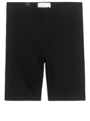 Pantalons Et Shorts | Pantalons-ARKET Short cycliste en jersey côtelé Noir