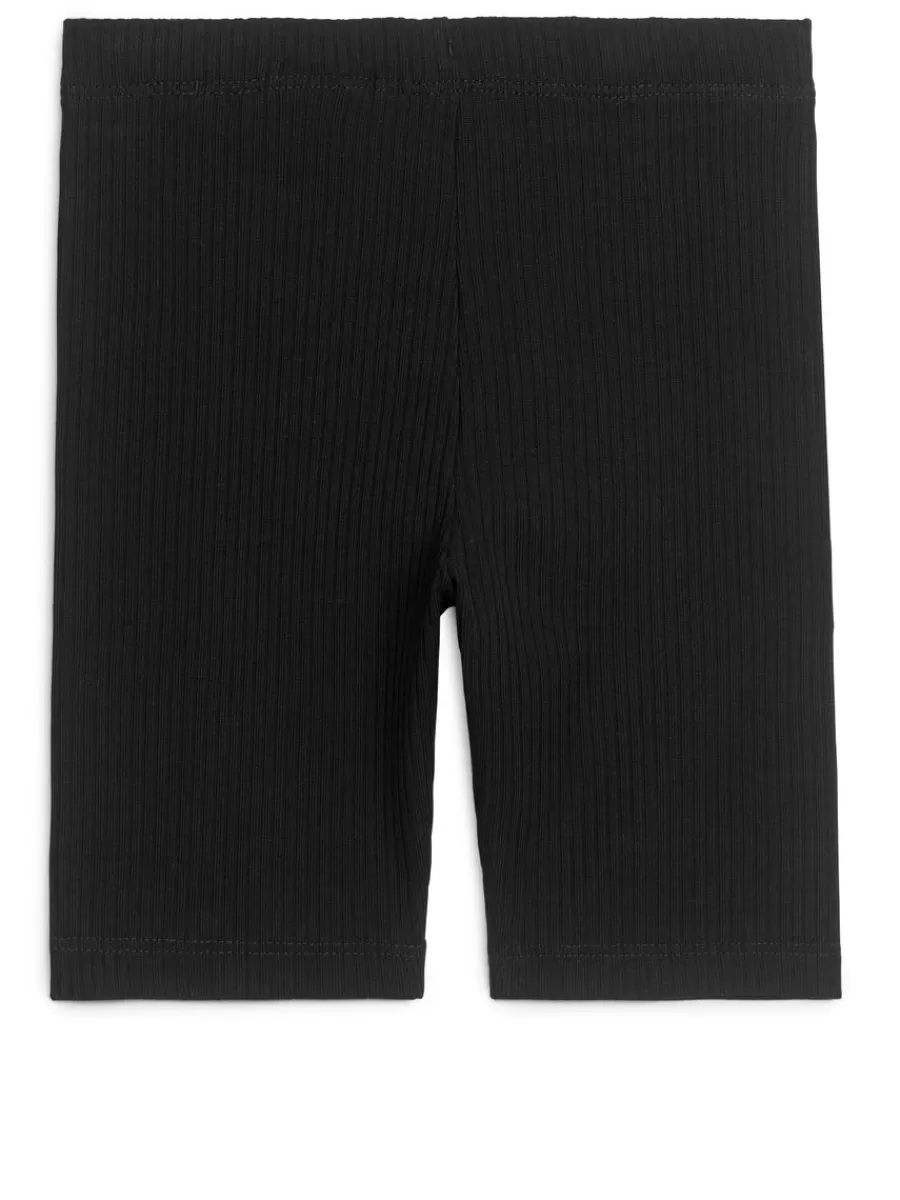 Pantalons Et Shorts | Pantalons-ARKET Short cycliste en jersey côtelé Noir