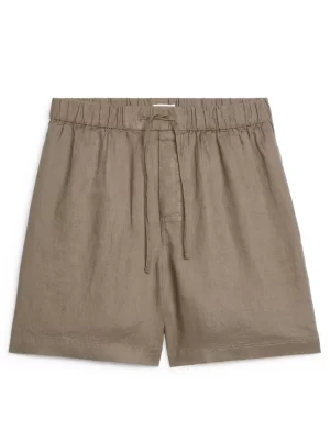 Tenues Décontractées-ARKET Short en lin Taupe