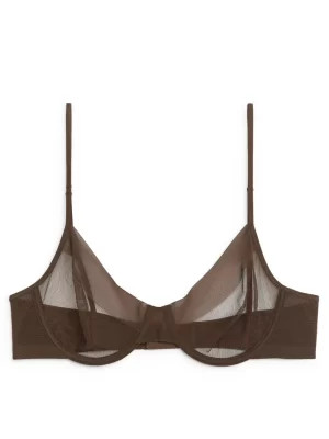 Sous-Vêtements-ARKET Soutien-gorge à armatures en mesh Marron foncé