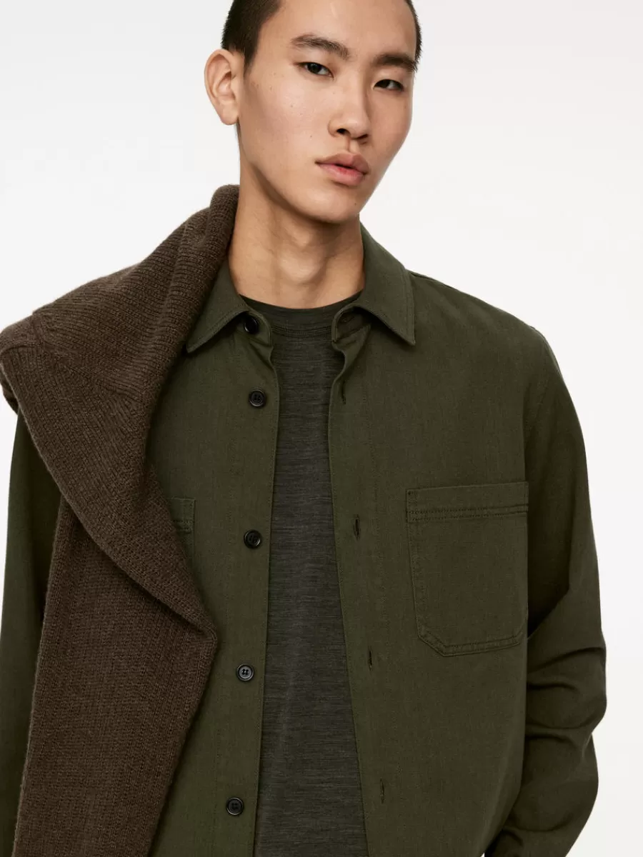 Chemises-ARKET Surchemise en sergé de coton Vert