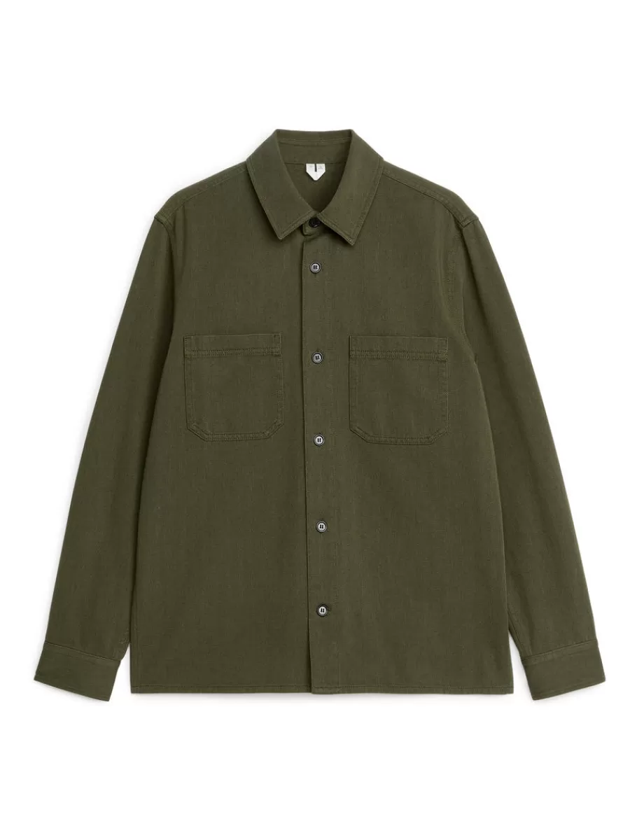 Chemises-ARKET Surchemise en sergé de coton Vert