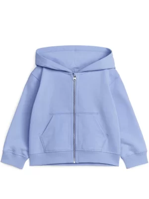 Hauts | Hauts-ARKET Sweat à capuche avec fermeture éclair Bleu ciel poudré