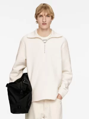 Sweats Et Pulls À Capuche-ARKET Sweat à demi-zip Blanc