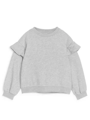 Hauts | Sweats-ARKET Sweat à volants Gris chiné