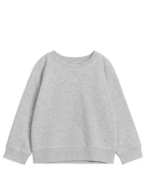 Hauts | Sweats-ARKET Sweat en coton Gris chiné