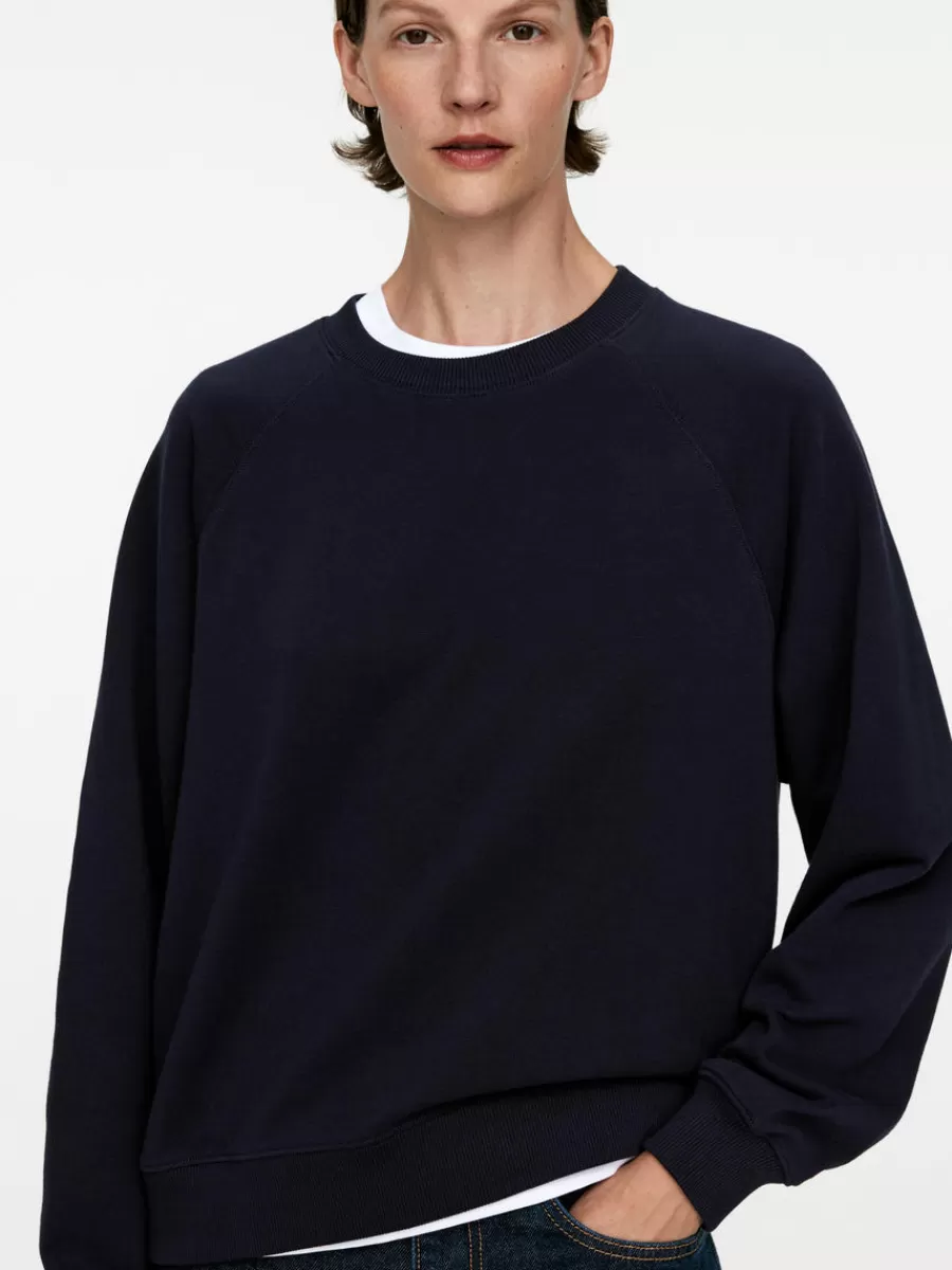 Vêtements De Sport | Sweats Et Pulls À Capuche-ARKET Sweat en tissu éponge doux Bleu foncé