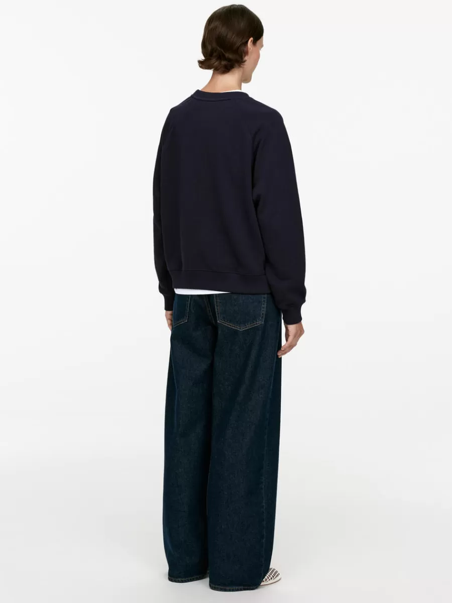Vêtements De Sport | Sweats Et Pulls À Capuche-ARKET Sweat en tissu éponge doux Bleu foncé