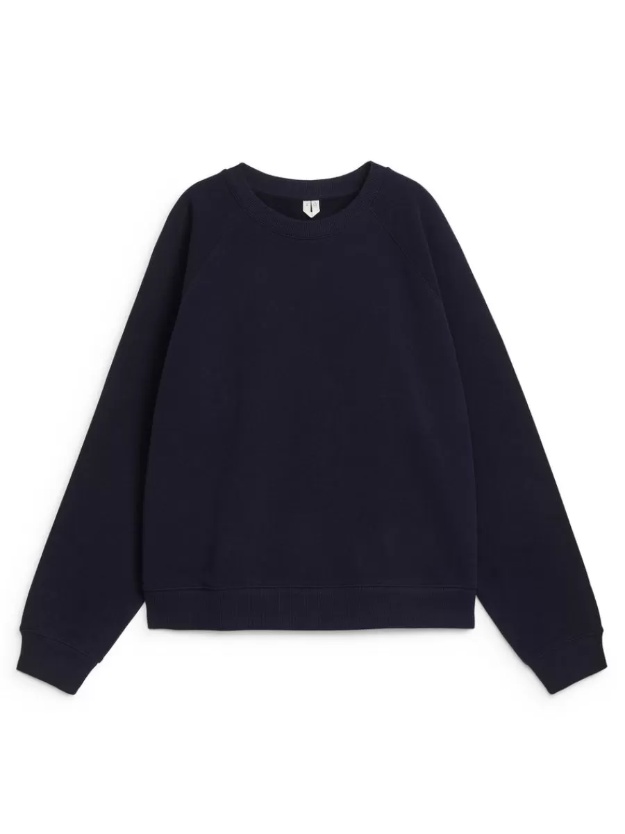 Vêtements De Sport | Sweats Et Pulls À Capuche-ARKET Sweat en tissu éponge doux Bleu foncé