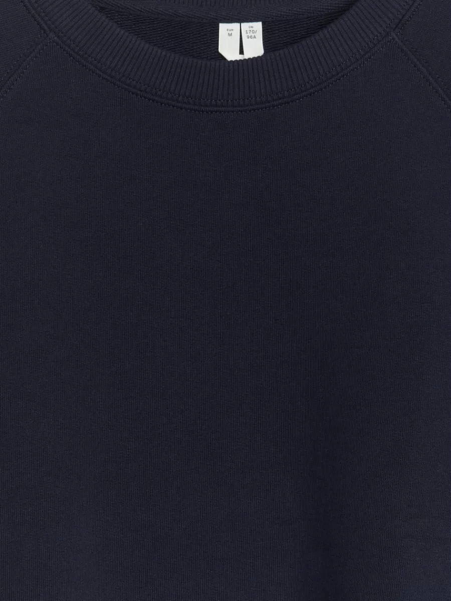 Vêtements De Sport | Sweats Et Pulls À Capuche-ARKET Sweat en tissu éponge doux Bleu foncé