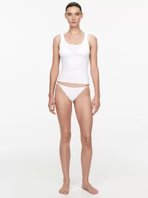 Sous-Vêtements-ARKET Tanga en coton. Blanc