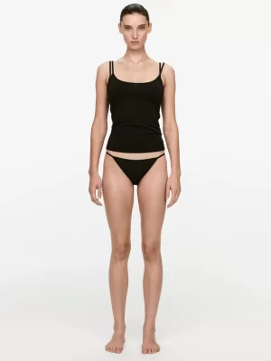 Sous-Vêtements-ARKET Tanga en coton. Noir