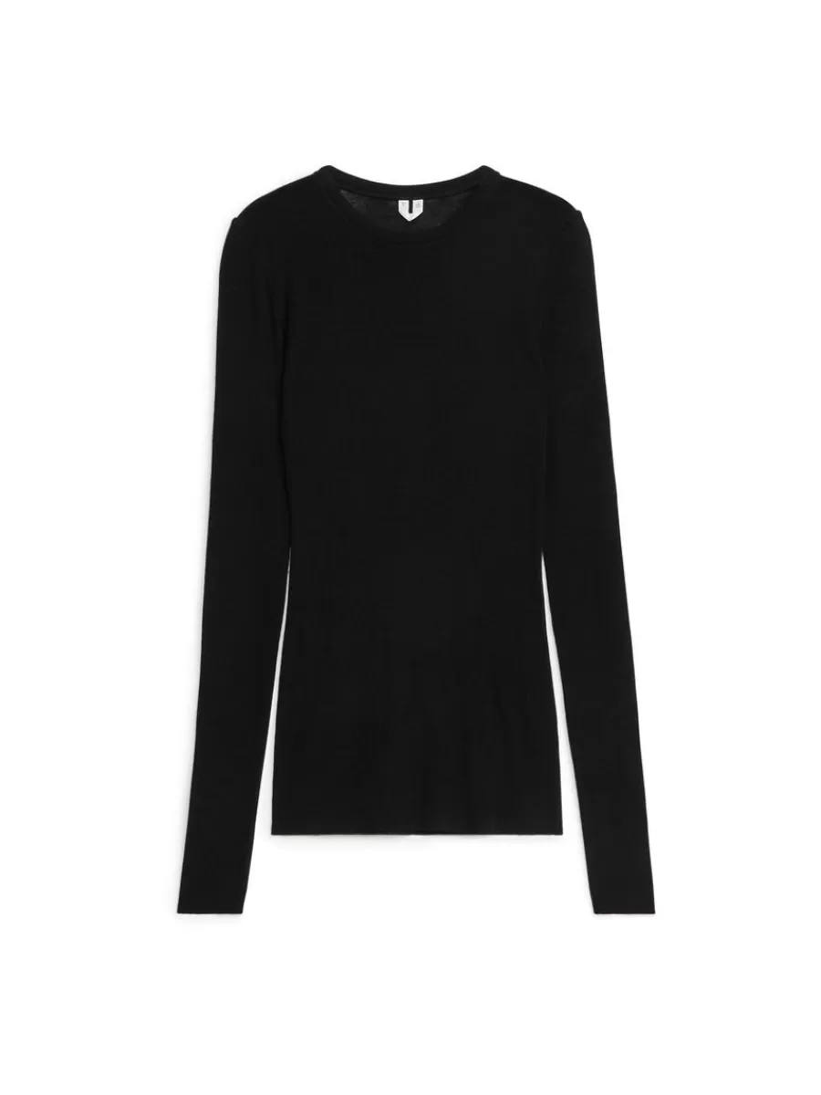 Mailles Et Cardigans-ARKET Top à manches longues en laine mérinos Noir