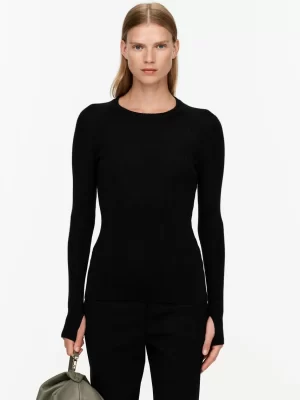 Mailles Et Cardigans-ARKET Top en maille côtelée de laine mérinos Noir