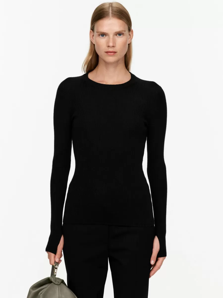 Mailles Et Cardigans-ARKET Top en maille côtelée de laine mérinos Noir