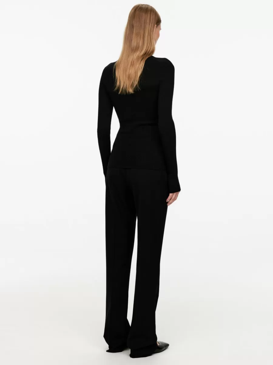 Mailles Et Cardigans-ARKET Top en maille côtelée de laine mérinos Noir