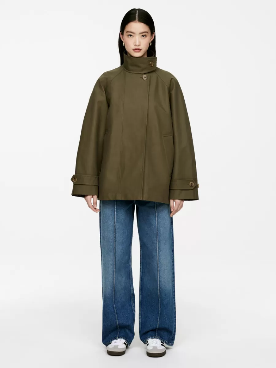 Manteaux Et Vestes-ARKET Trench court Vert kaki