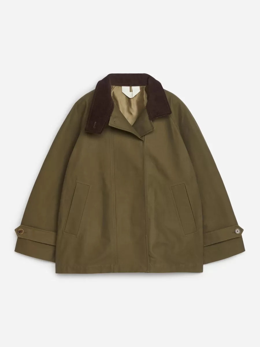 Manteaux Et Vestes-ARKET Trench court Vert kaki