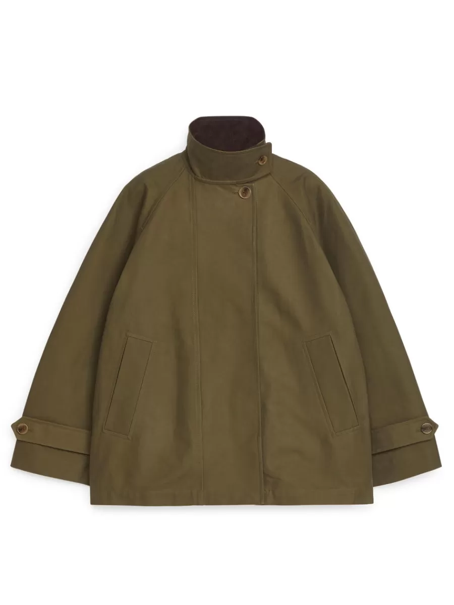 Manteaux Et Vestes-ARKET Trench court Vert kaki