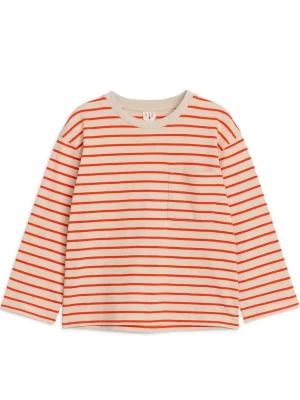 Hauts | Hauts-ARKET T-shirt à manches longues Beige/Rouge